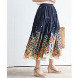 ネイビー | パネルプリントフレアースカート | rps