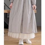 ストライプパターン切替７分袖シャツワンピース | rps | 詳細画像10 