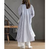 ストライプパターン切替７分袖シャツワンピース | rps | 詳細画像13 