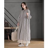 ストライプパターン切替７分袖シャツワンピース | rps | 詳細画像2 