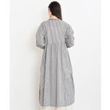 ストライプパターン切替７分袖シャツワンピース | rps | 詳細画像20 