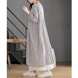 ストライプパターン切替７分袖シャツワンピース | rps | 詳細画像3 