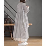 ストライプパターン切替７分袖シャツワンピース | rps | 詳細画像4 