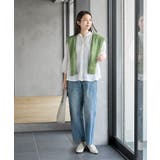 フリルネック７分袖綿麻ブラウス | rps | 詳細画像10 