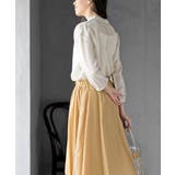 フリルネック７分袖綿麻ブラウス | rps | 詳細画像14 