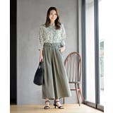 フリルネック７分袖綿麻ブラウス | rps | 詳細画像20 