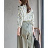 フリルネック７分袖綿麻ブラウス | rps | 詳細画像22 