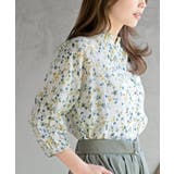 フリルネック７分袖綿麻ブラウス | rps | 詳細画像27 