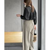 フリルネック７分袖綿麻ブラウス | rps | 詳細画像30 