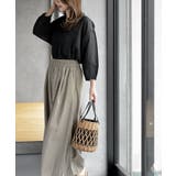 フリルネック７分袖綿麻ブラウス | rps | 詳細画像31 