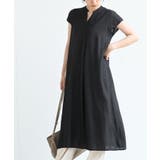 ブラック | レーヨンノーカラースキッパーワンピース | rps