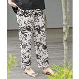 アイボリー | 綿麻プリントイージーパンツ | rps