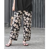 ブラック2 | 綿麻プリントイージーパンツ | rps