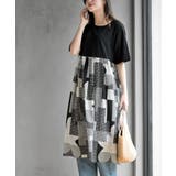 ブラック | プリント切替ワンピース | rps