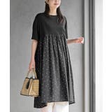 ブラック3 | プリント切替ワンピース | rps