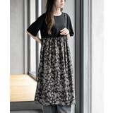 ブラウン | プリント切替ワンピース | rps