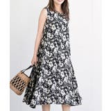 ブラック2 | レーヨンプリントフレアーワンピース | rps