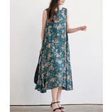 Bグリーン | レーヨンプリントフレアーワンピース | rps