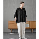 バンドカラーレーヨンプリントドルマンブラウス | rps | 詳細画像18 