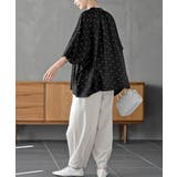 バンドカラーレーヨンプリントドルマンブラウス | rps | 詳細画像19 