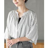 アイボリー | バンドカラーレーヨンプリントドルマンブラウス | rps