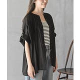 ブラック | バンドカラーコットンドルマンブラウス | rps