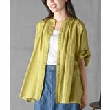 マスタード | バンドカラーコットンドルマンブラウス | rps