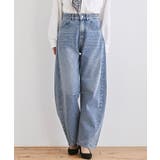 ブルー | デニムバレルレッグパンツ | rps