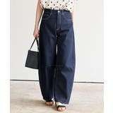 ネイビー | デニムバレルレッグパンツ | rps