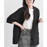 ブラック | リネンライク半袖ジャケット | rps