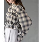 フリルリボンチェックキャンディ袖ブラウス | rps | 詳細画像15 