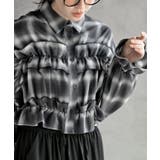 フリルリボンチェックキャンディ袖ブラウス | rps | 詳細画像6 