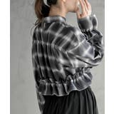 フリルリボンチェックキャンディ袖ブラウス | rps | 詳細画像7 