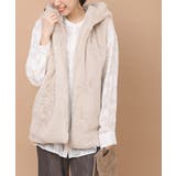 ベージュ | フェイクファーフードベスト | rps