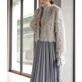 ロングフェイクファーノーカラーショートコート | rps | 詳細画像20