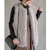 グレージュ | ロングフェイクファーベスト | rps