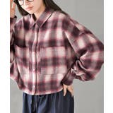ボルドー | 起毛チェックショート丈シャツ | rps