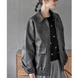 ブラック2 | フェイクレザーステンカラーブルゾン | rps