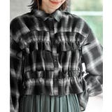 ブラック | 起毛チェックフリルシャツ | rps