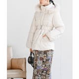 ベルト付き中綿フードフェイクファーミドルコート | rps | 詳細画像3