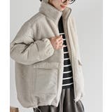 Lベージュ | スタンドボア切替キルトジャケット | rps