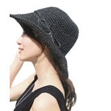 ブラック | 手編みつば広ペーパーハット | rps