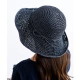 ネイビー | 手編みつば広ペーパーハット | rps