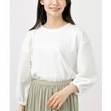 オフホワイト | ポコポコスリーブ切替７分袖プルオーバー | rps