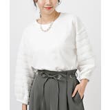 オフホワイト2 | ポコポコスリーブ切替７分袖プルオーバー | rps