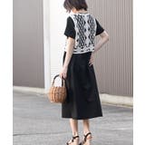 カギ針ベスト×Ｔシャツワンピースアンサンブル | rps | 詳細画像12 