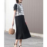 カギ針ベスト×Ｔシャツワンピースアンサンブル | rps | 詳細画像13 