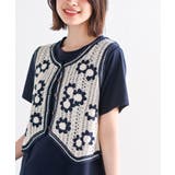 カギ針ベスト×Ｔシャツワンピースアンサンブル | rps | 詳細画像27 