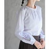 刺繍スリーブバンドカラーブラウス | rps | 詳細画像7