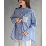 ストライプ | カワウソ多釦バンドカラーワイドシャツ | rps